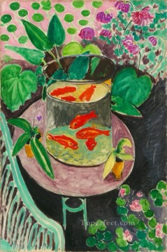 Henri Matisse Painting - Fauvismo abstracto de peces de colores Henri Matisse
